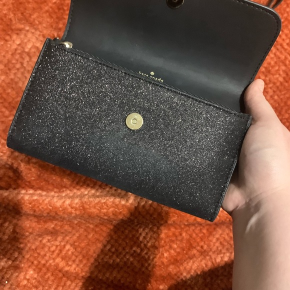 Kate Spade Black Glitter Tinsel Satchel & Phone Wallet - Picture 6 of 8